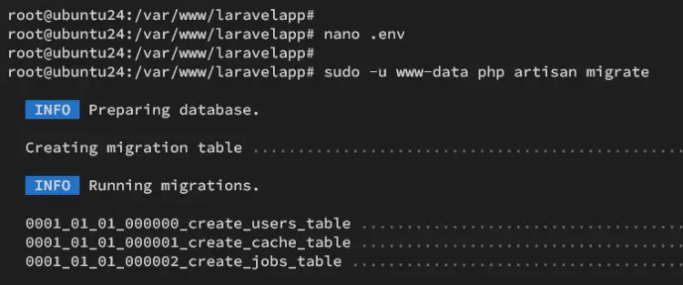 Migrate database