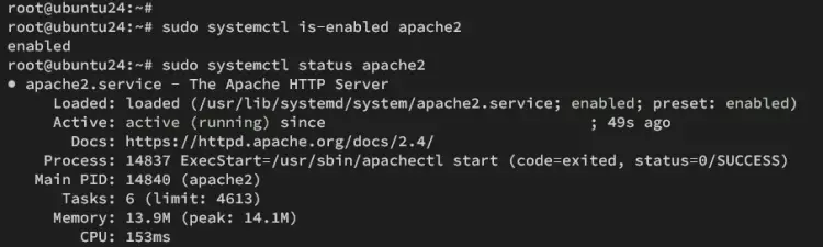 check apache2