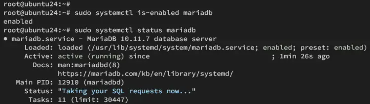 check mariadb