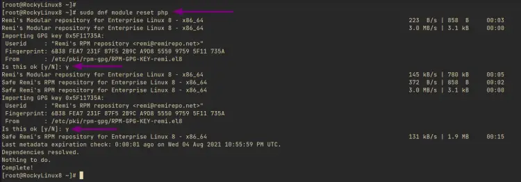 Accept gpg key Remi repository