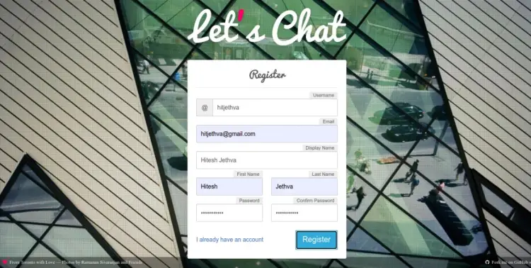 Register an account