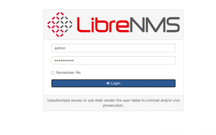Login to LibreNMS