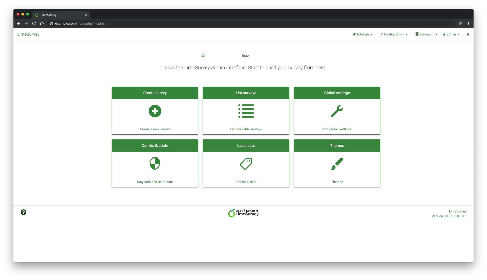 How To Install Limesurvey Ce On Centos 7 - lime survey dashboard
