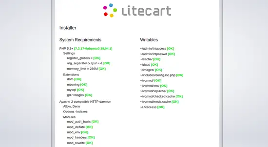 Litecart System Requirements