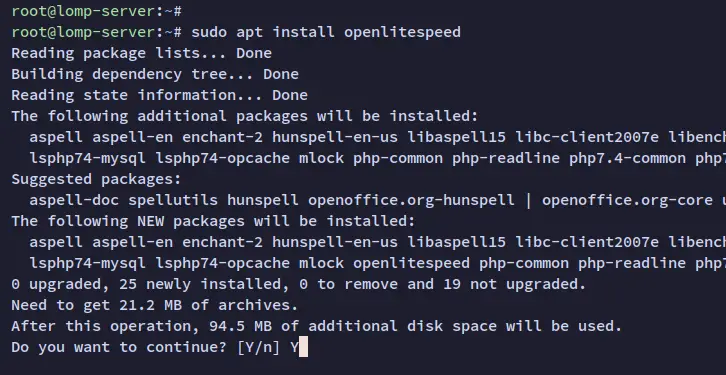 install openlitespeed