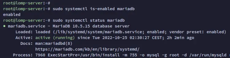 check mariadb