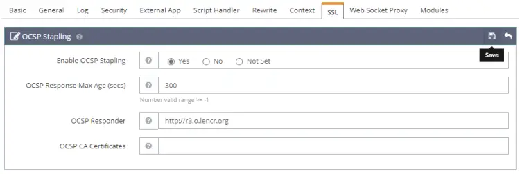OpenLiteSpeed OCSP Stapling