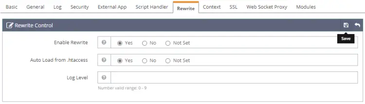 OpenLiteSpeed Rewrite Control