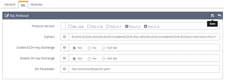 OpenLiteSpeed SSL Protocols