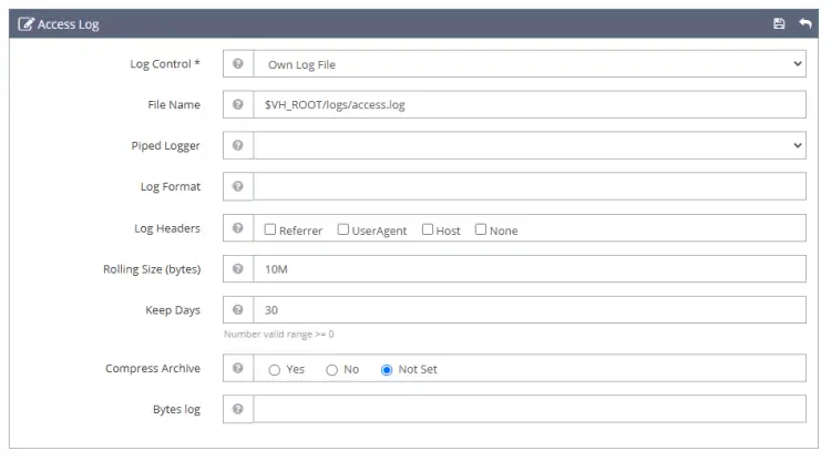 OpenLiteSpeed Access Log
