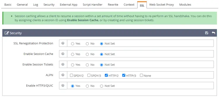 OpenLiteSpeed Enable SSL and HTTPS protocols
