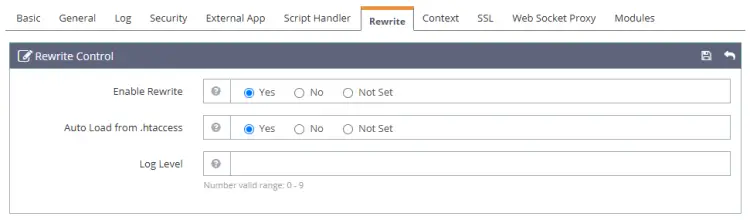 OpenLiteSpeed Rewrite Control