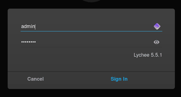 login to lychee