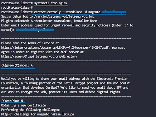 Enable Let's encrypt SSL certificate