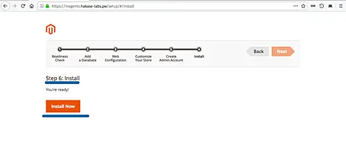 Start Magento installation