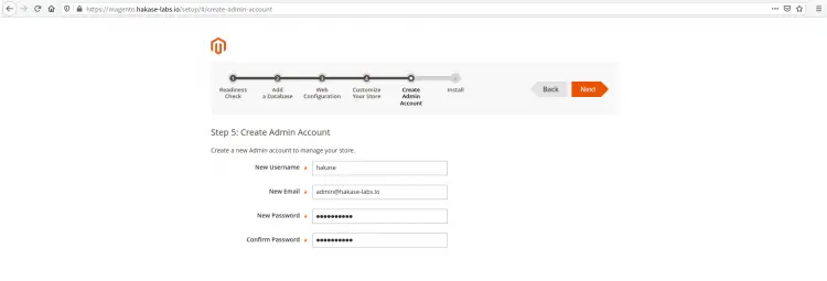 Magento Setup user