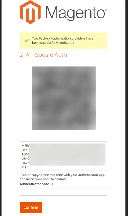 Magento Google 2FA Configure