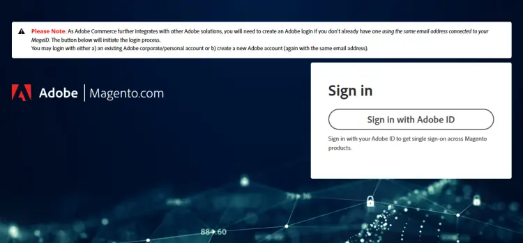 Adobe ID Signin page