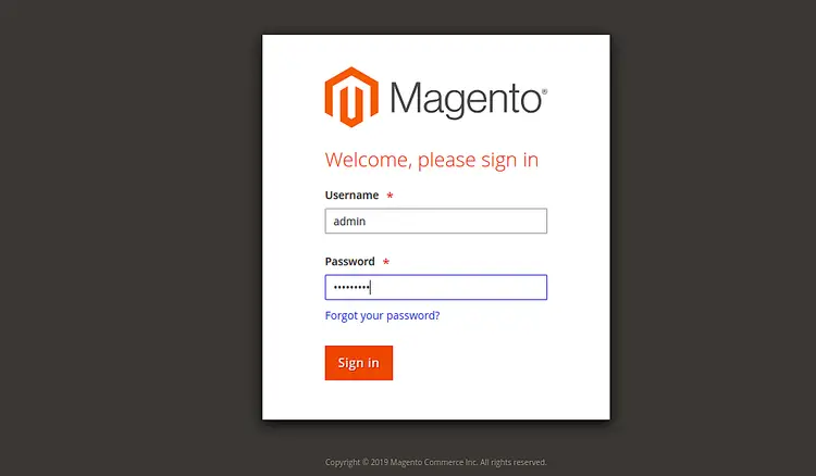 Magento Login