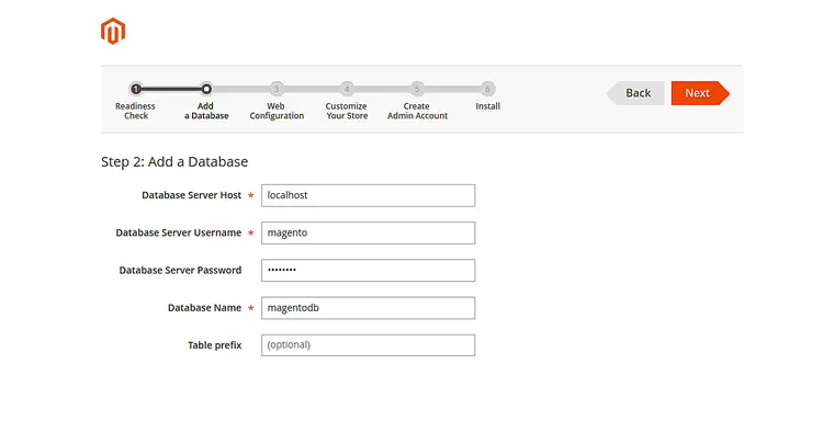 Database setup