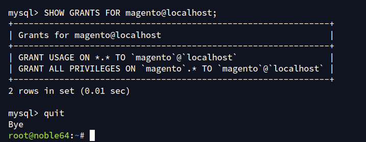 show mysql user priv