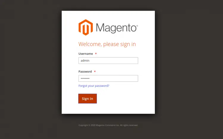 Magento Login