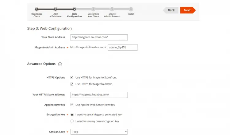 web configuration