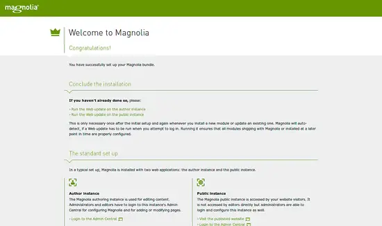 Magnolia CMS web installer