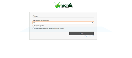 Mantis password page