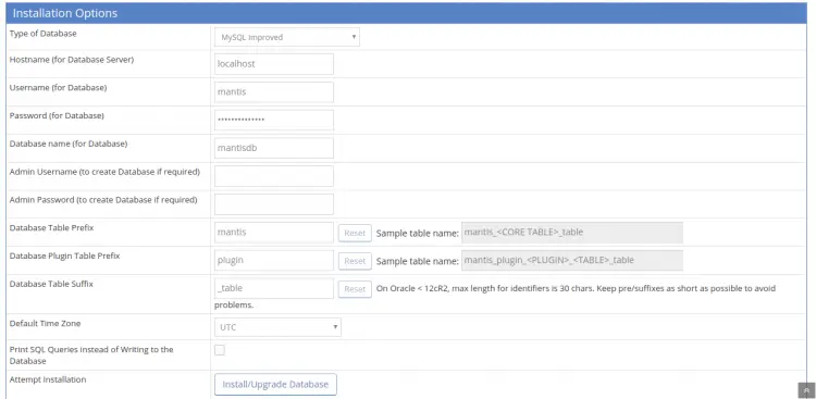 Configure the database