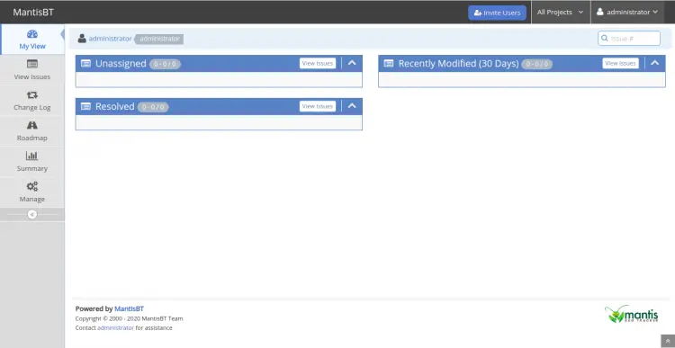 Mantis Bugtracker Dashboard