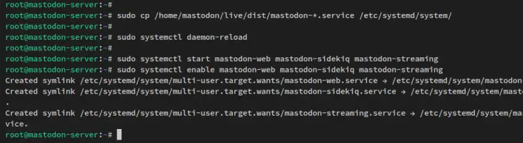 setup mastodon systemd