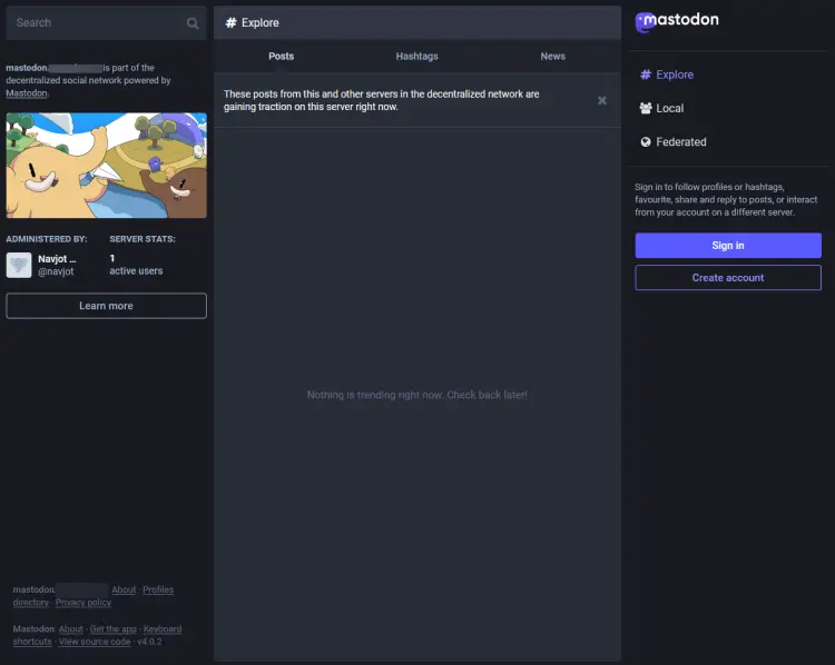 Mastodon Homepage