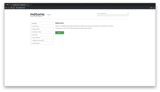 Matomo installation Wizard