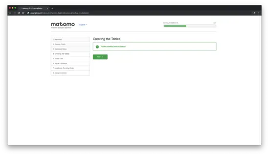 Creating database tables