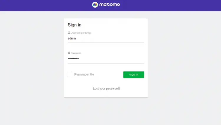 Matomo login