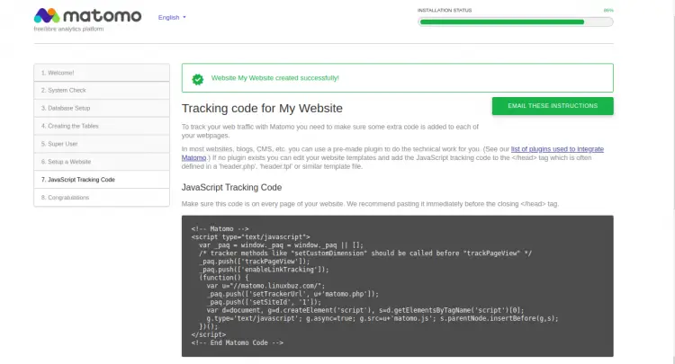 Website tracking code