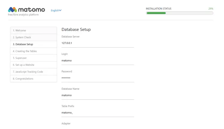 setup database