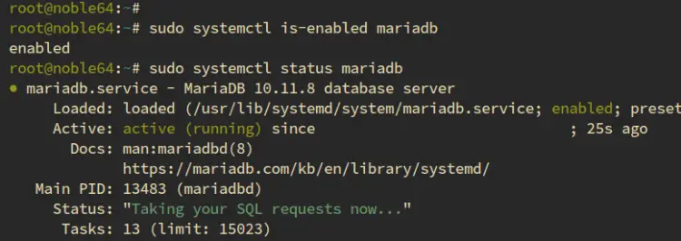 check mariadb