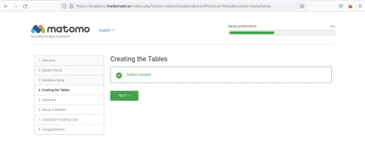 tables created