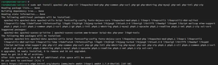 install apache2 php 8