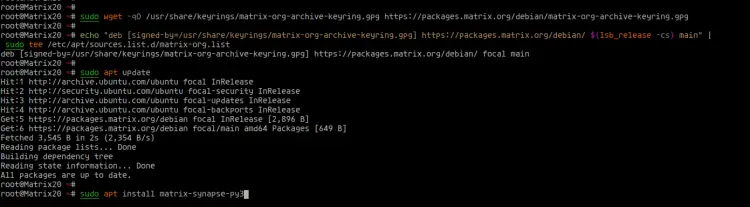 Add Matrix Synapse repository for Ubuntu 20.04