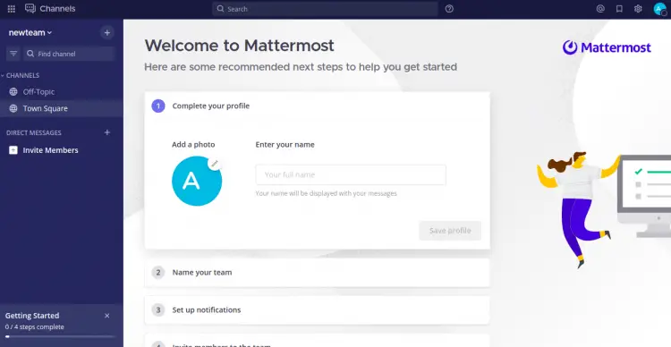 Mattermost dashboard