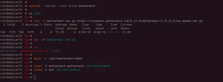 Add a Linux system user for Mattermost