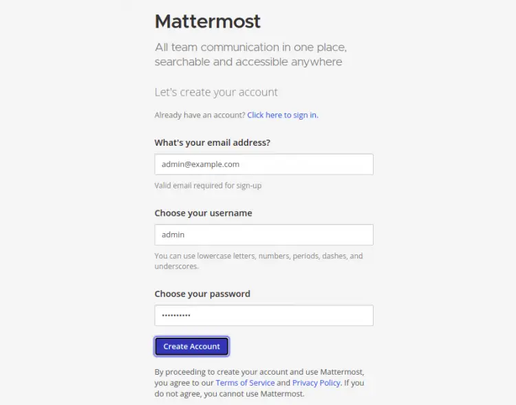 Mattermost Login