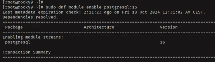 enable postgresql 16 repo