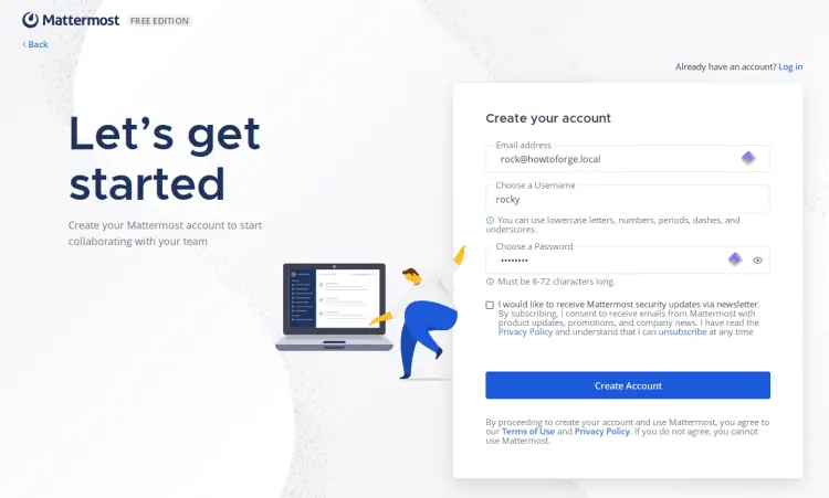 create account