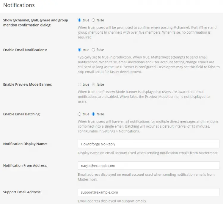 Mattermost Email Notifications