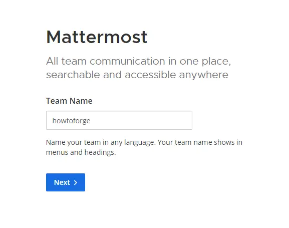 Mattermost New Team