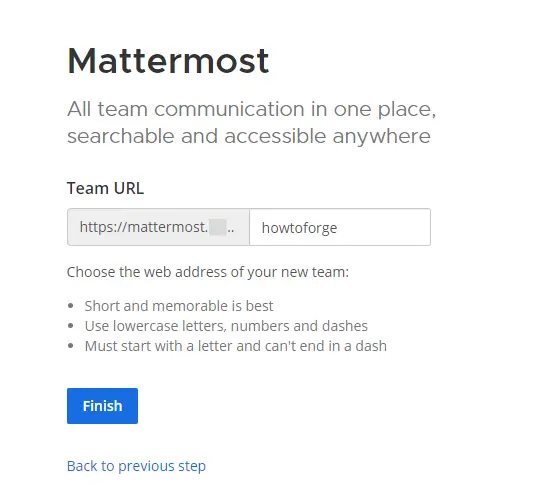 Mattermost Team URL